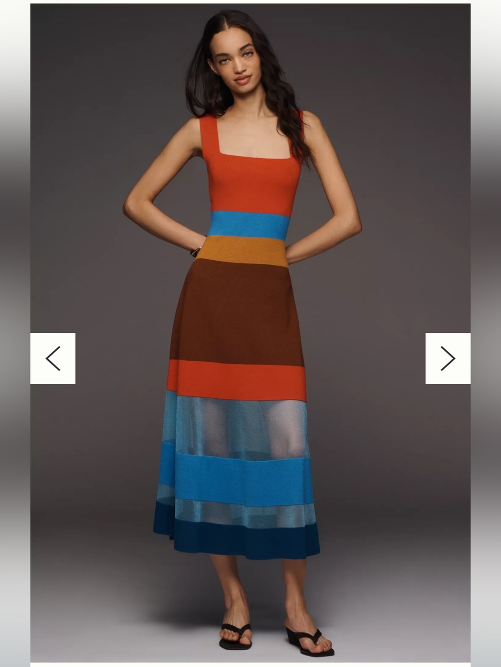 Maeve Anthropologie Sleeveless Blocked Knit Midi Dress - Picture 2 of 9